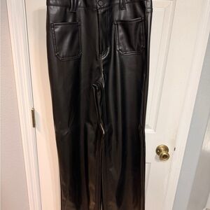 Tinseltown Black Faux Leather Boot Cut Pants